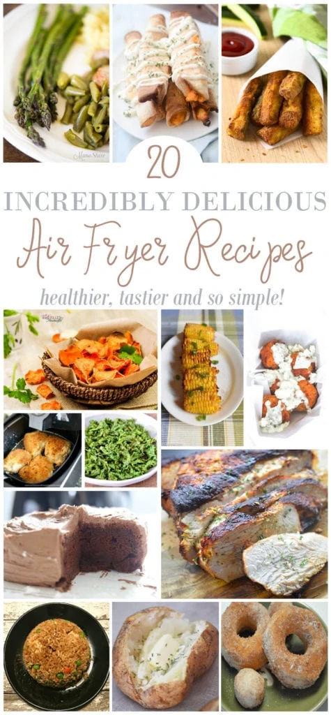 20 incredible delicious air fryer recipes poster.