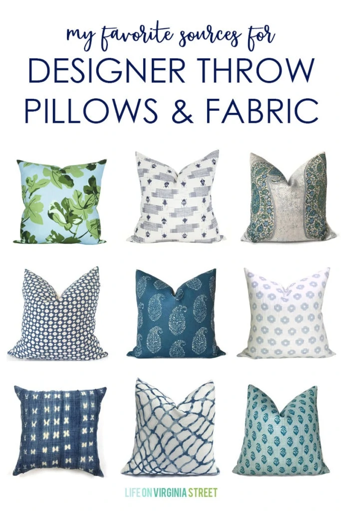 My favorite sources for designer throw pillows and fabric graphic.