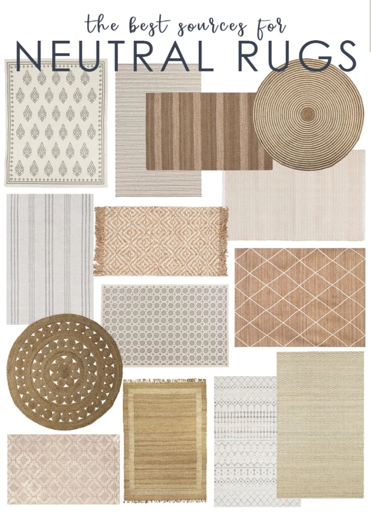 A collection of the best neutral rugs that are affordable and timeless. Also includes a list of the best sources and online rug stores.