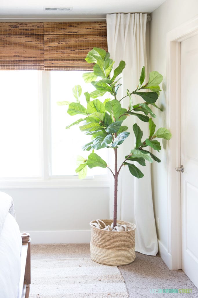 Neutral and Green Fall Guest Bedroom - Life On Virginia Street