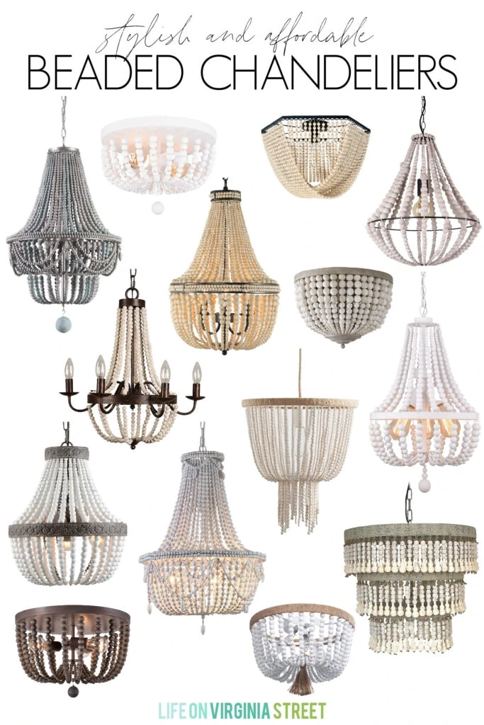 A collection of the most stylish and affordable beaded chandeliers and light fixtures.