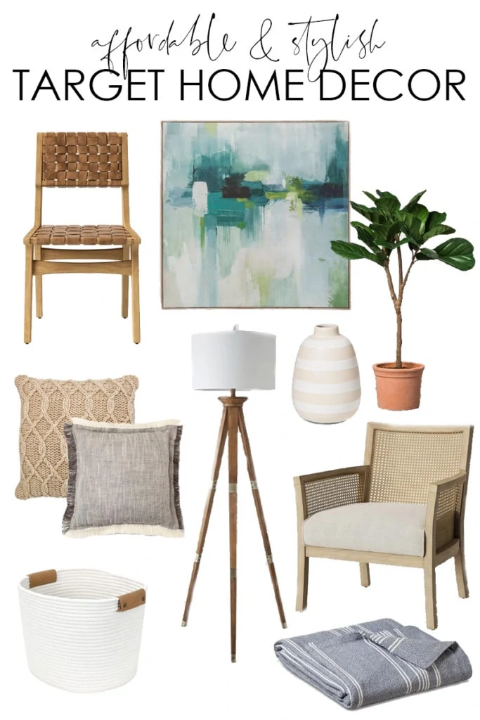 A collection of 25+ affordable and stylish home decor from Target. So many great items like chairs, rugs, throw pillows, blankets, fig trees, and more!