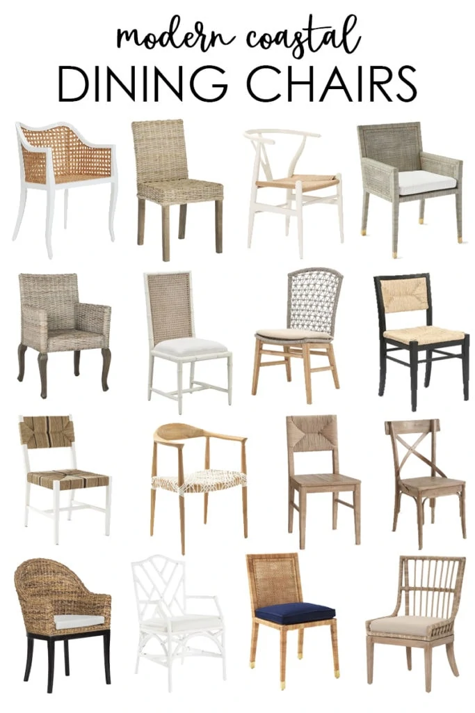 A collection of beautiful modern coastal dining chairs for all budgets and design styles!