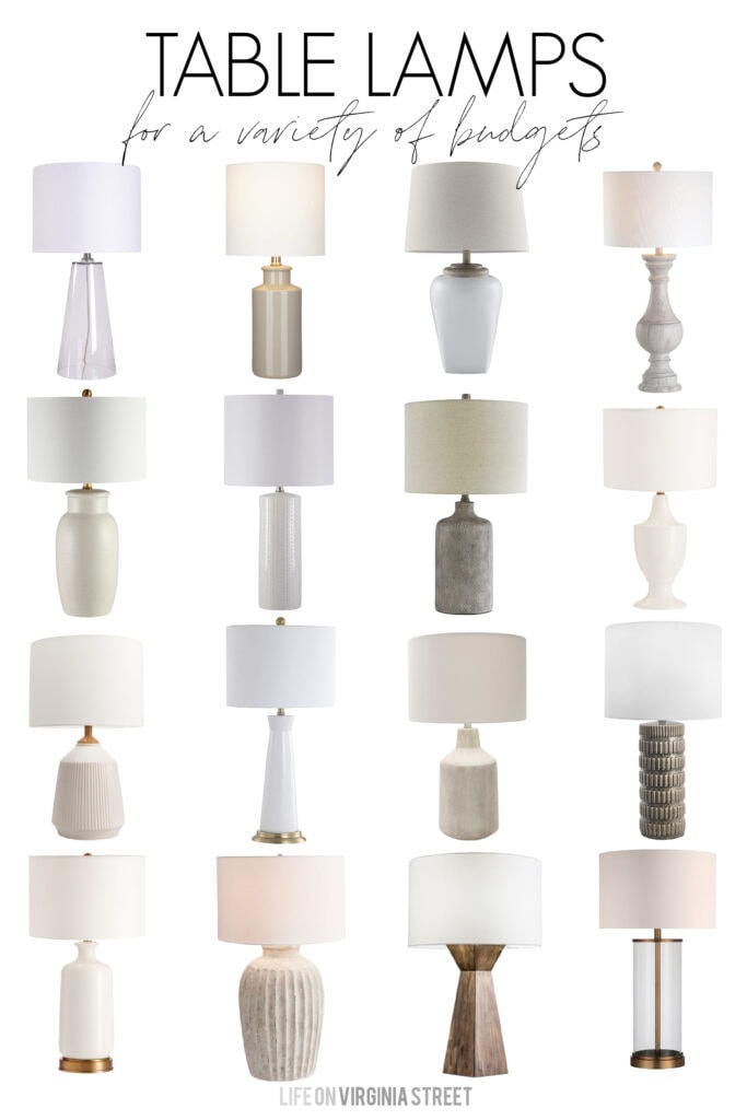 table lamps transitional