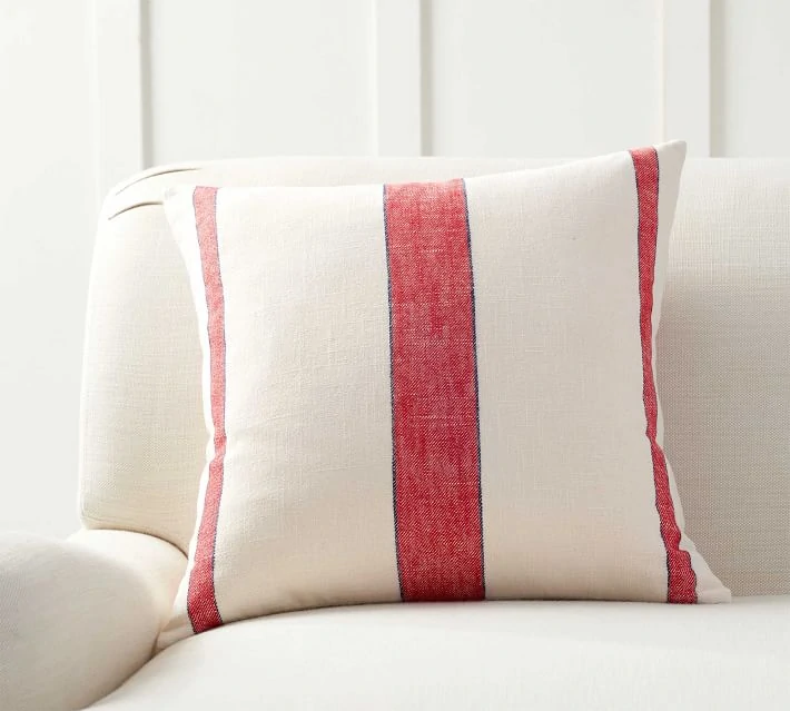 Red Stripe Pillow Cover