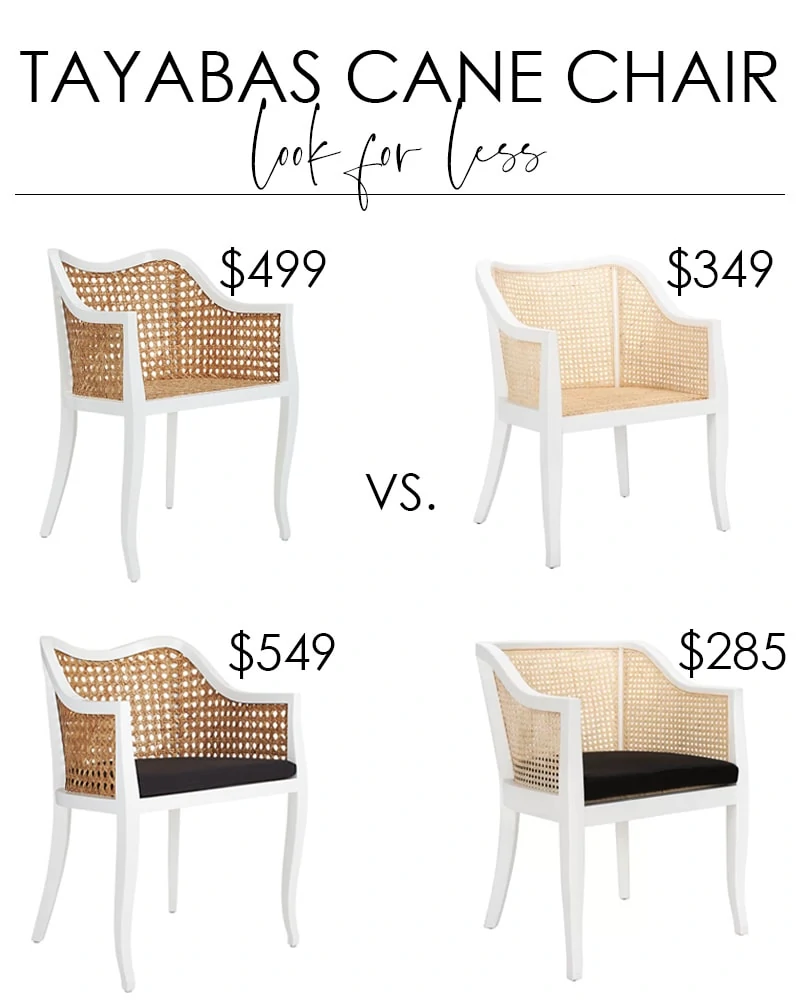 Tayabas Cane Chair look for less options. Two great finds for a fraction of the cost of the CB2 Tayabas Cane Side Chair that are perfect in your dining room or living space!
