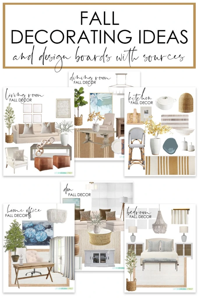 A collection of fall decorating ideas and mood boards (with sources!) for every room in your home!