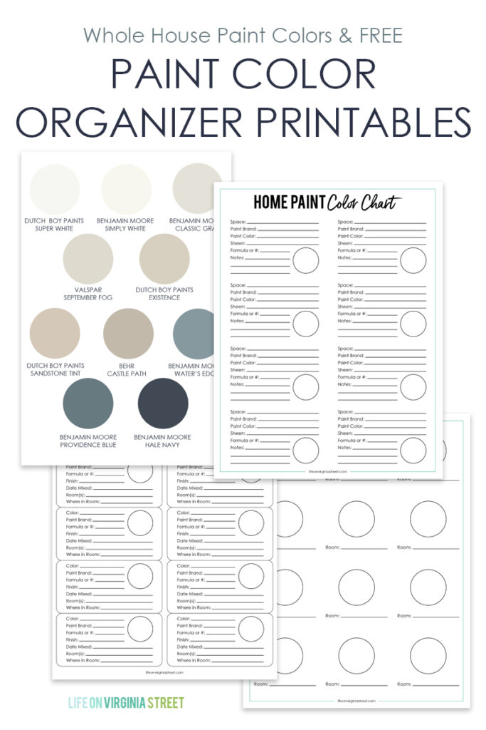 Whole House Paint Colors & Printables Life On Virginia Street