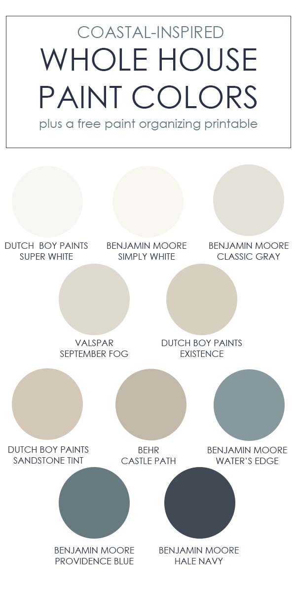 Whole House Paint Colors Printables Life On Virginia Street - Light Airy Paint Colors Benjamin Moore