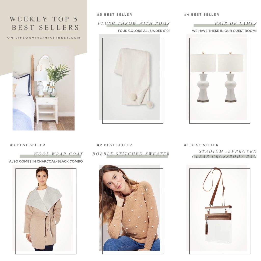 Weekly top sellers graphic.