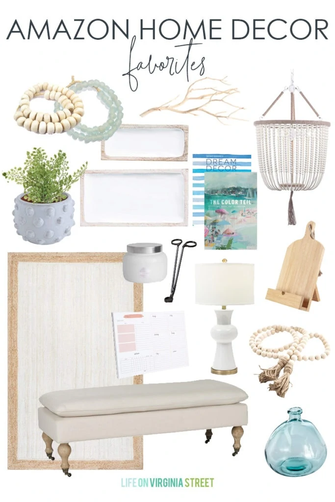 A collection of Amazon Home Decor favorites from around our home! Perfect for a traditional or coastal decorating style!