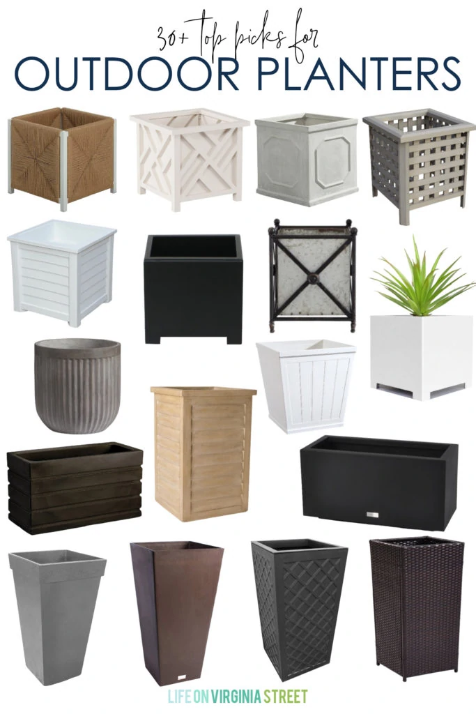 My top picks for outdoor planters! Includes a mix of wood, resin, plastic, composite, concrete planter options and more! Also includes self-watering planters!