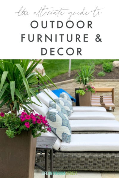 A comprehensive guide to outdoor furniture and decor. Where to buy, what to look for, and some of our top picks for patio and pool furniture!