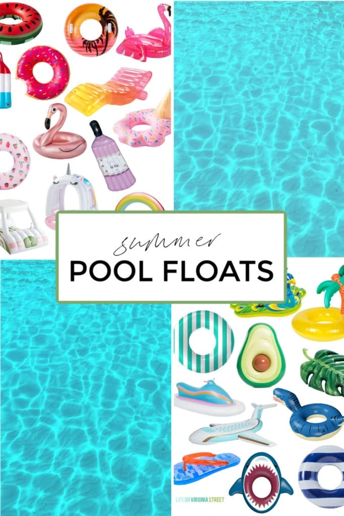 A collection of colorful and playful summer pool floats!