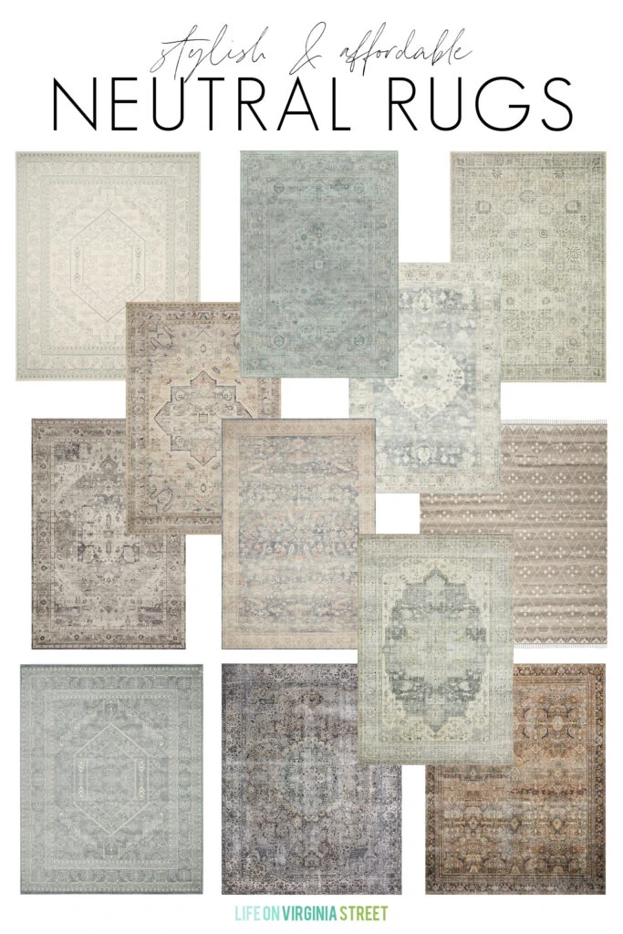 Stylish and affordable neutral rugs.