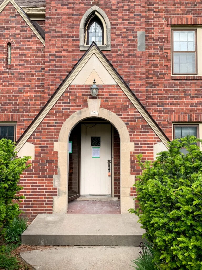 traditional white painted brick