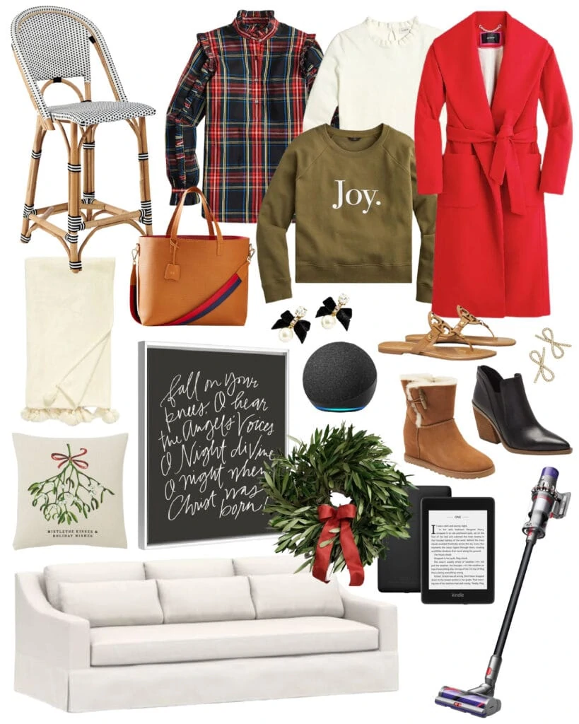 Top picks from the best Black Friday Sales 2020! Includes a linen sofa, Christmas art, woven counter stools, a fresh olive wreath, Amazon Kindle, Dyson Cordless Vac, a belted red coat, a plaid ruffle top, Ugg boots and more!