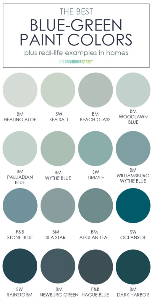 The Best Blue Green Paint Colors - Life On Virginia Street