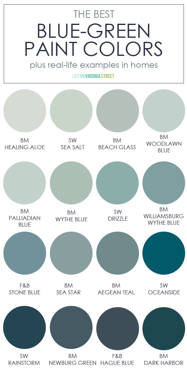 The Best Blue Green Paint Colors Life On Virginia Street - Benjamin Moore Paint Color Like Sherwin Williams Sea Salt