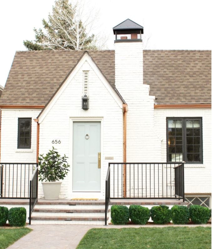 traditional white painted brick