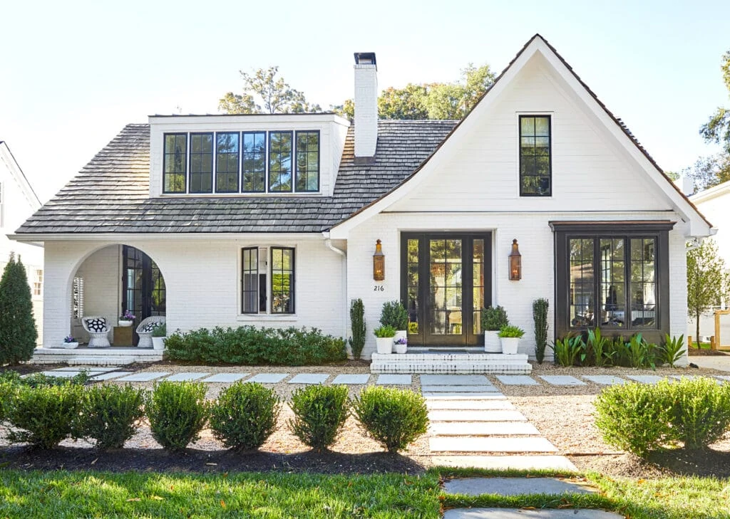 traditional white painted brick