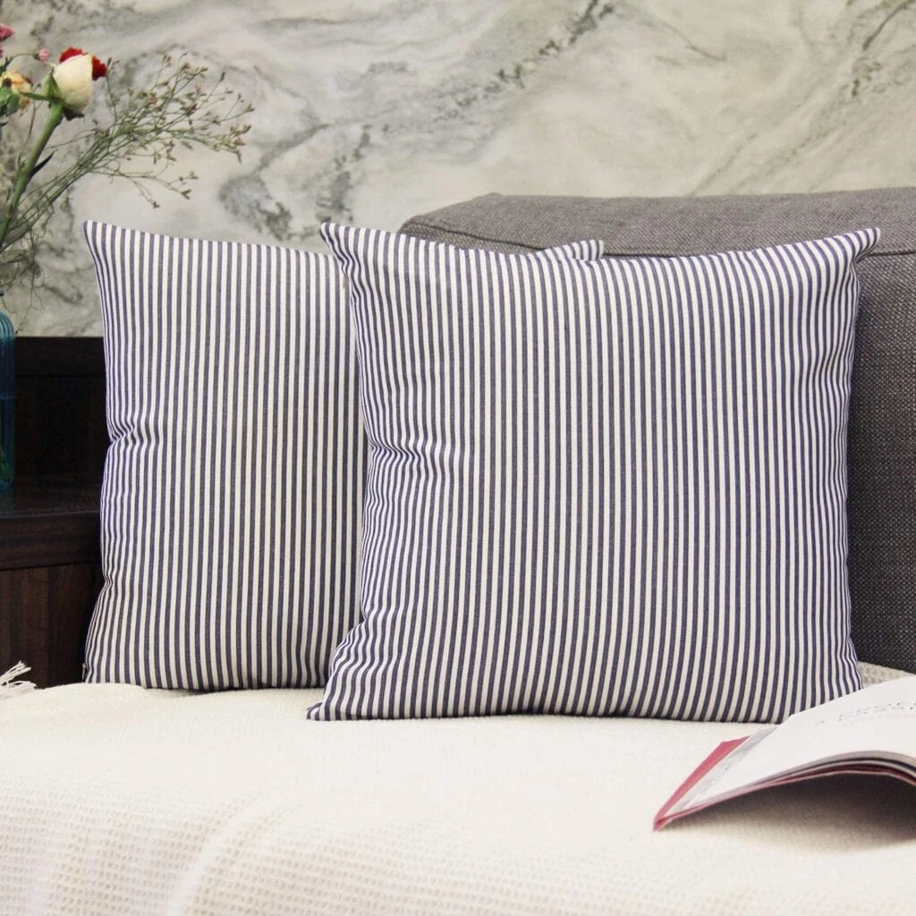 Pair of Ticking Stripe Pillow Covers