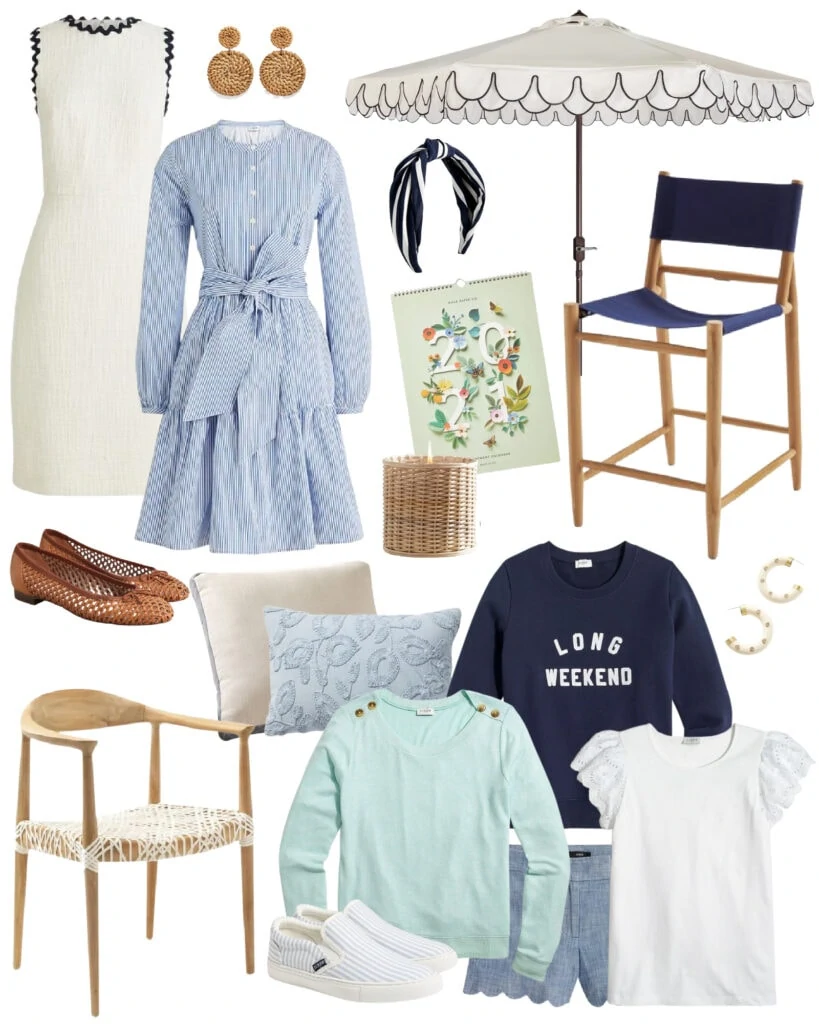 Cute clothes and home decor items on sale this weekend! Includes shades of blue and white all perfect for spring!