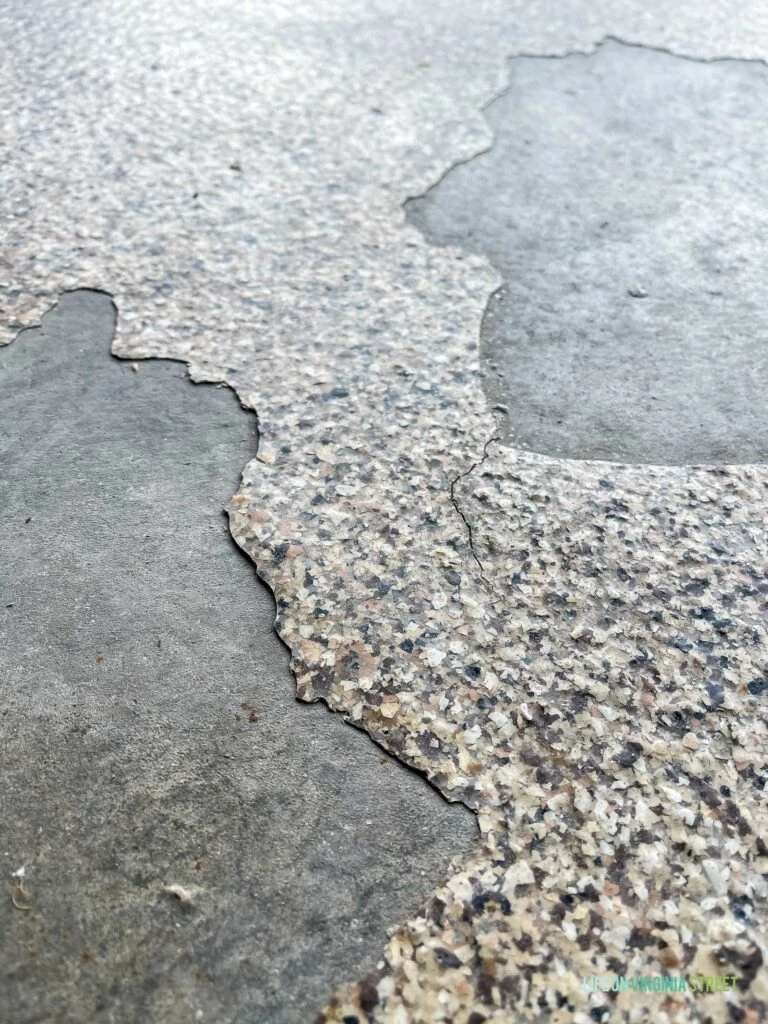 Epoxy garage floors that are cracking and peeling.