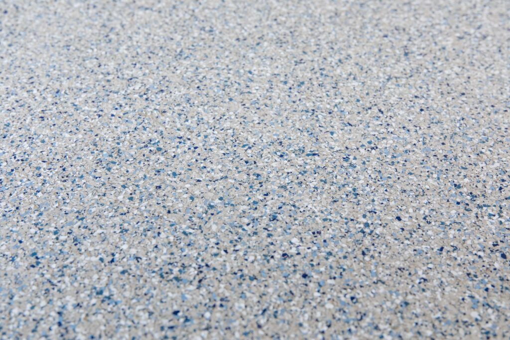 A close-up picture of polyaspartic garage floor coating.