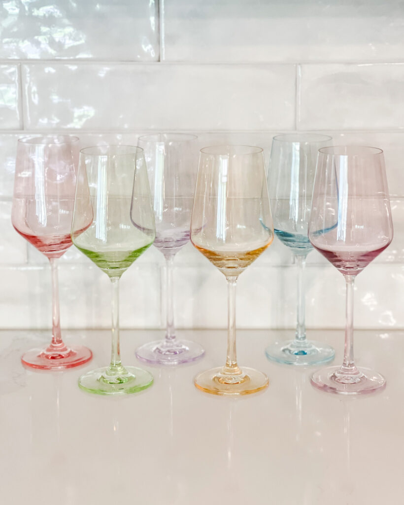 Colorful wine glasses from Amazon