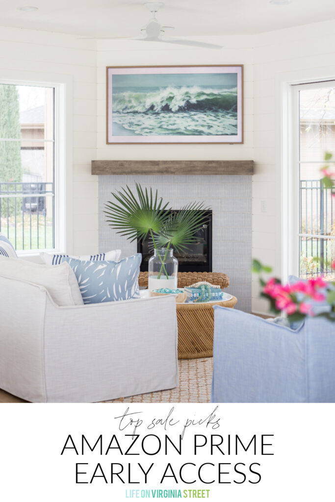 Sharing my top picks from the Amazon Prime Early Access Sale, including our Frame TV shown in our pool house living room!