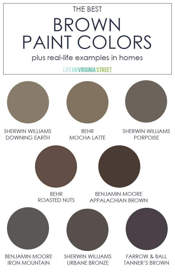 The best brown paint colors in all shades of brown.