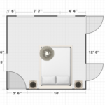 An easy room layout planner, including floor plan, furniture placement, and 3D renderings.