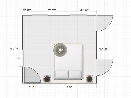 An easy room layout planner, including floor plan, furniture placement, and 3D renderings.