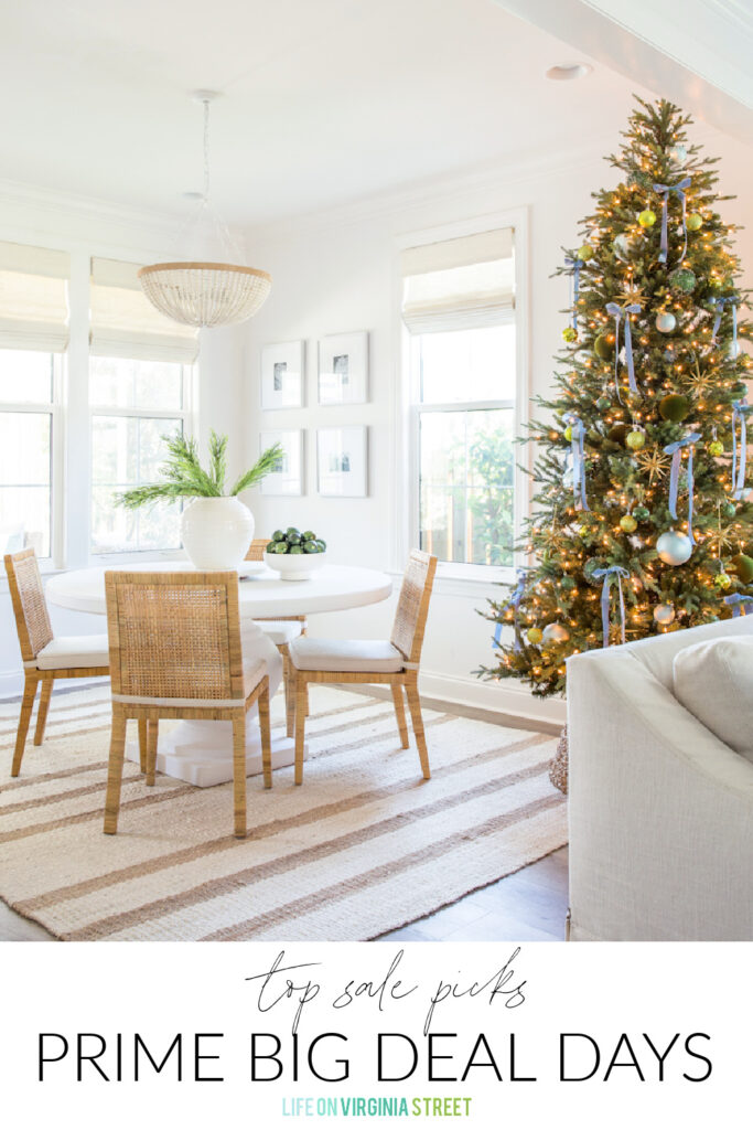 My top sale picks from the Amazon Prime Big Deal Days, including our favorite 9' Christmas tree and beaded chandelier in our coastal dining room!