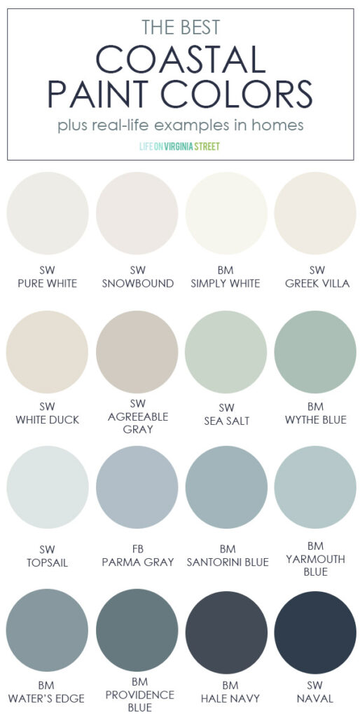 The Best Coastal Paint Colors - Life On Virginia Street