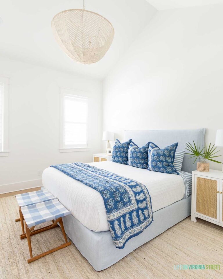 Blue Summer Bedroom Decor - Life On Virginia Street