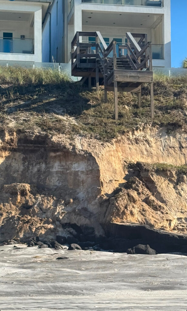 Damage to 30A dunes and stairs from Hurricane Isaias.